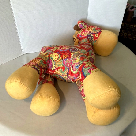 Vintage GoDodo Big Plush Tall Giraffe Animal Large Decor Paisley Flowers Design - Picture 6 of 6